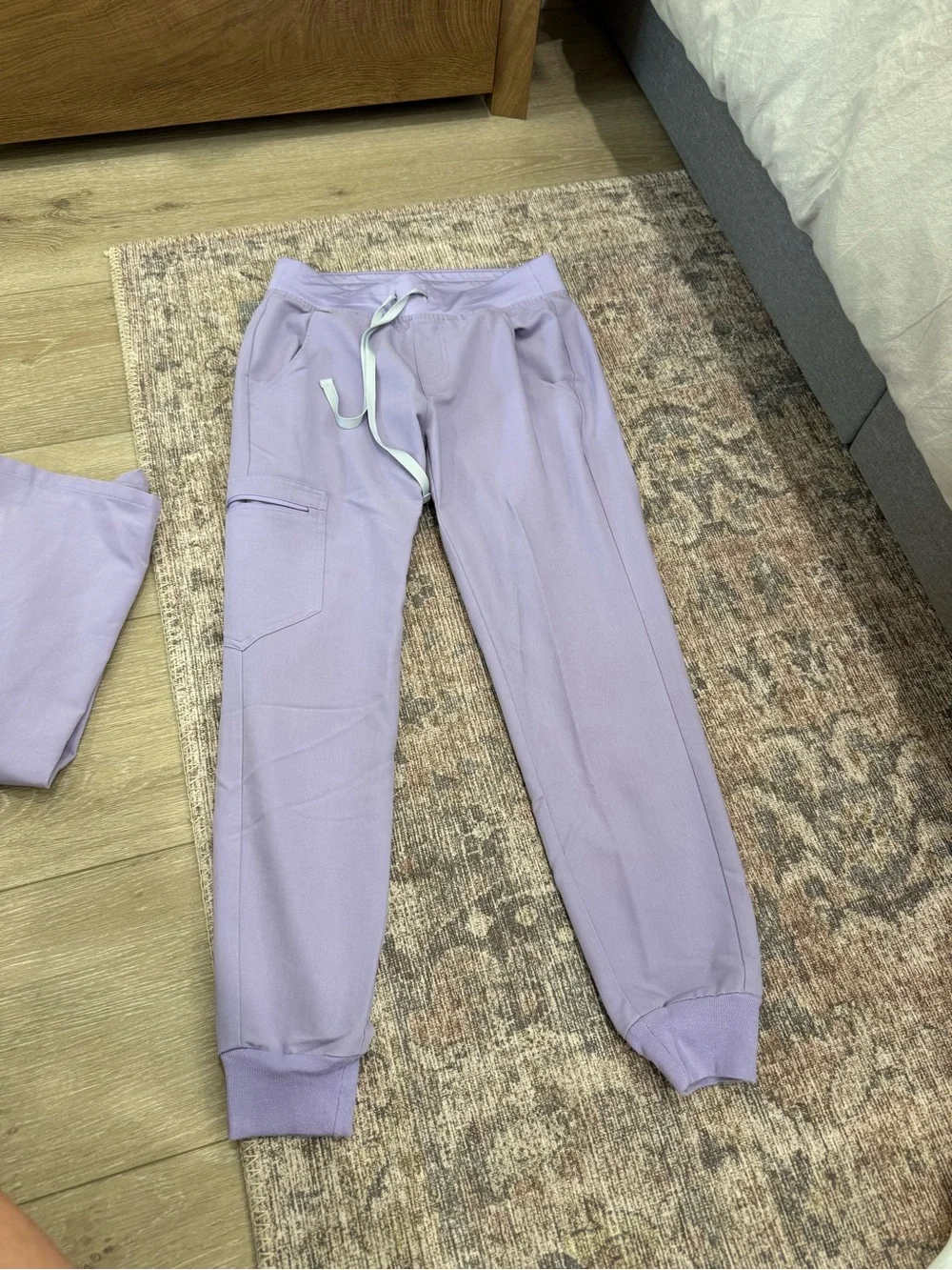 Figs Lavender V-neck Scrub Top and Pants